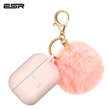 Защитный чехол ESR для AirPods Pro с брелком для ключей, противоударный чехол для AirPods 3, белый прозрачный чехол, черный, зеленый