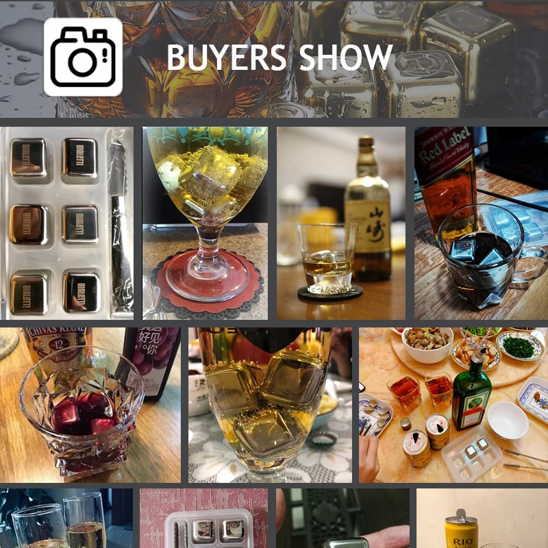 Reusable Golden Whiskey Stones Ice Cubes Chilling Rocks whisky cooler whiskey ice bucket champagne beer cooler stainless steel ice cubes whiskey stones ice bucket