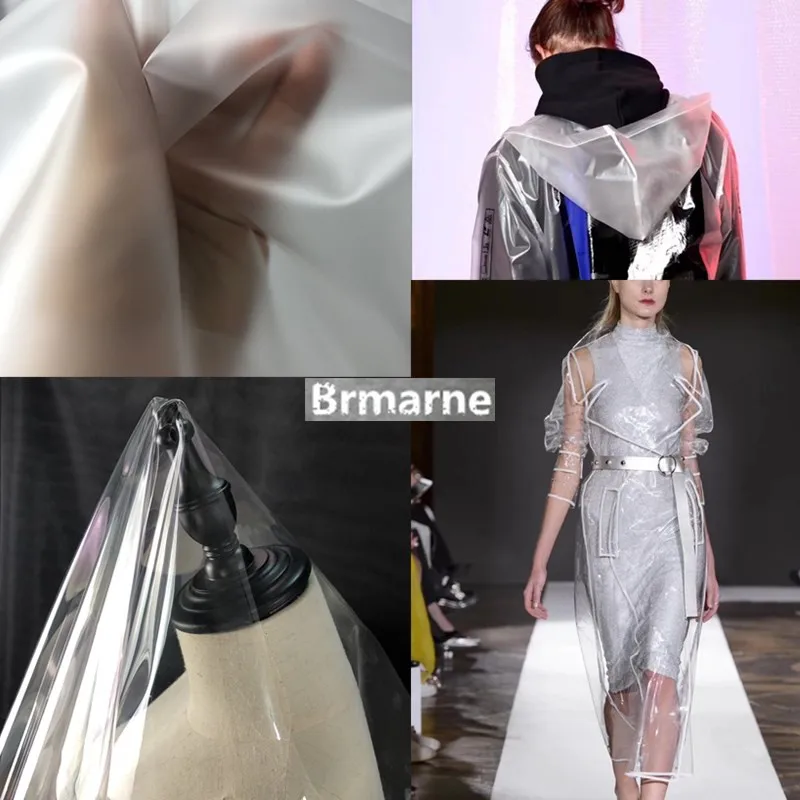 50 см* 137 см/шт. Креативный дизайн супер прозрачный туман поверхность ТПУ ткань перспектива водонепроницаемый плащ ткань