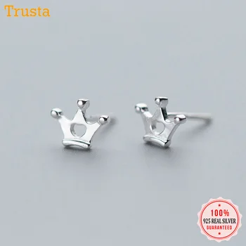 

Trustdavis 100% 925 Solid Real Sterling Silver Hollow Crown Stud Earrings For Girls Kid Lady Women Fine Jewelry DA215