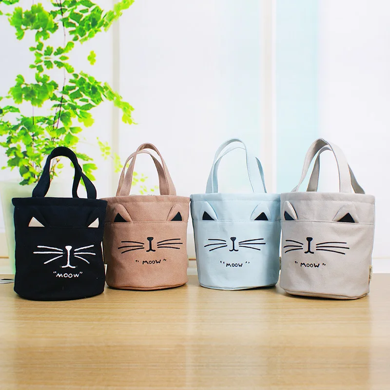 Сумка-мешок новая стильная детская холщовая набивная ручная сумка на шнурке красивый Ланчбокс с рисунком