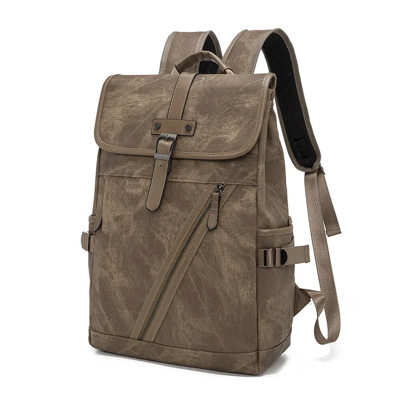 

Cross Border Wholesale Versitile Fashion Old Sense Hide Substance Business Casual Backpack Fashion Man WOMEN'S Bag Travel School