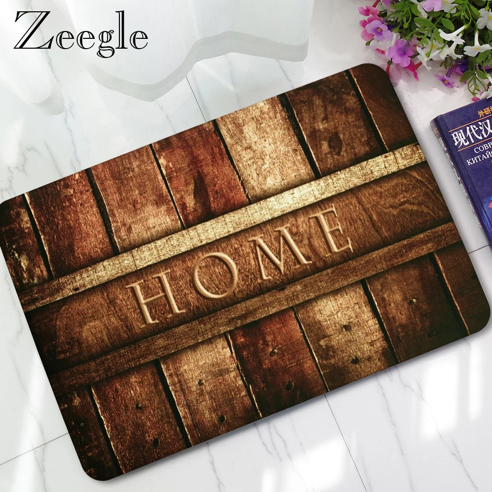 Zeegle Floor Mat Doormat Rubber Door Mat Living Room Carpet Anti Slip Kitchen Rug Shower Foot Mat Outdoor Carpet Hallway Rug