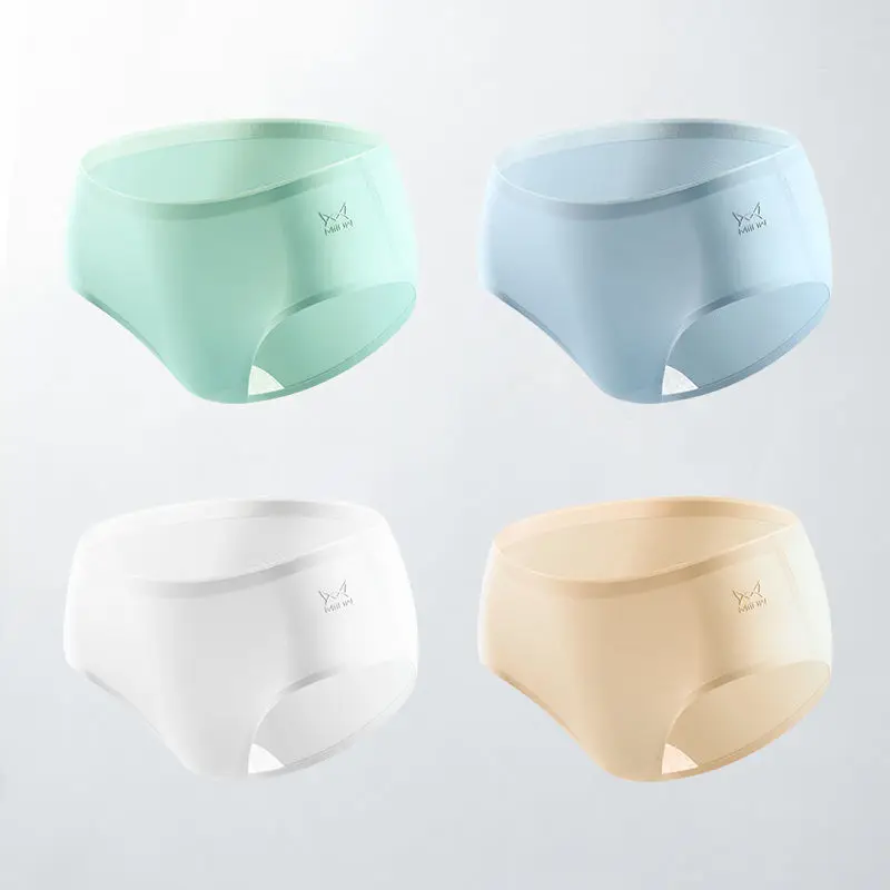 MiiOW Ice Silk Underwear Women's Summer Seamless Mid-waist Cotton Crotch Korean Girl Thin Section Breathable Girl Shorts chino shorts Shorts