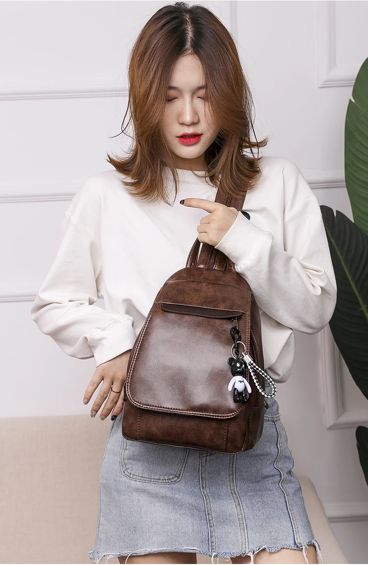 TETHYS High Quality Leather Backpack Women Classic designer backpack Ladies Anti Theft Travel Backpacks Mochila Feminina Sac