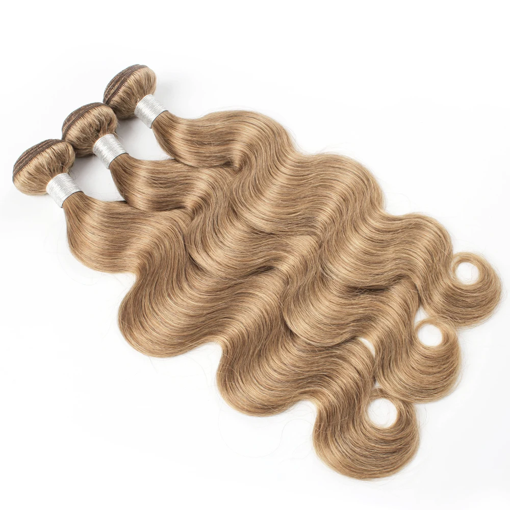 Human Hair Bundles Human Hair Extensions Kisshair #8 body wave medium brown pre-colored remy Brazilian human hair 16 to 24 inch