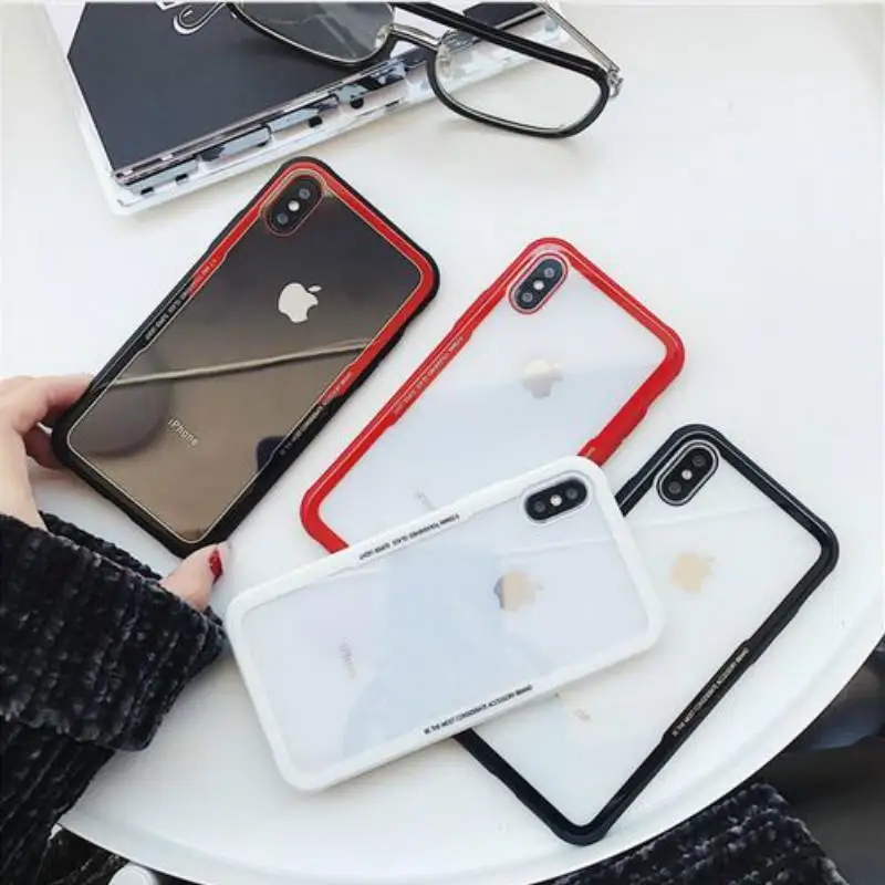 Чехол для телефона из закаленного стекла для iPhone 11 Pro Max, защитный чехол для iPhone 6 6s 7 8 Plus X XS Max XR, силиконовый акриловый чехол