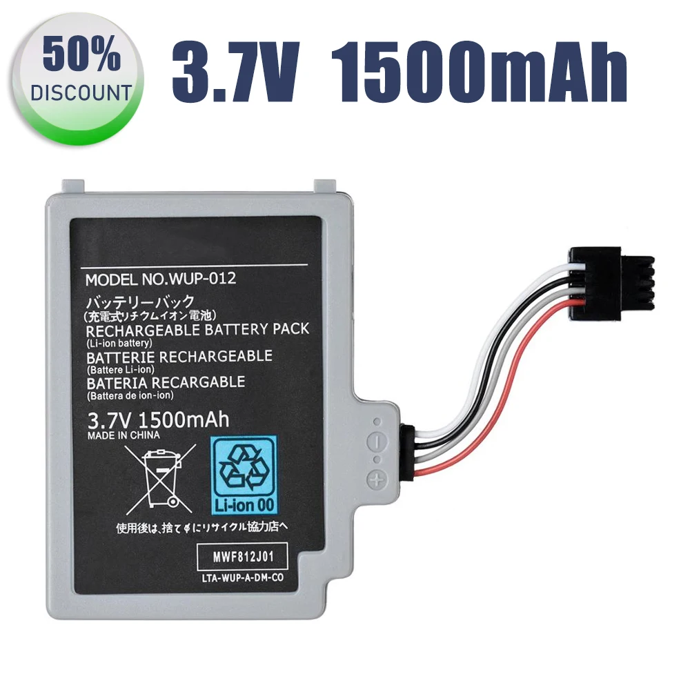 1Pcs 3.7V 1500mAh Rechargeable Battery Pack Replacement for Nintendo