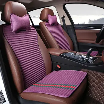 

9 Pcs Car Seat Cover Stripe 2020 New Automobile Cushion Luxury Protector Sofa Fabric Breathable Mat Pad Flax Auto Accessories