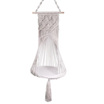 

Cat Swing Cage Handmade Macrame Pets Pet House Cats Hanging Sleep Chair Seats Toy Four Seasons Available