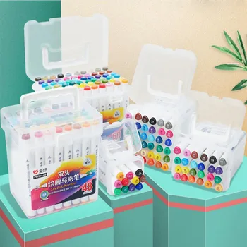 

12/24/36/48/60 Colors Drawing Painting Double Head Marker Watercolor Pens Student Highlighter Art Markers Graffiti Hook line pen