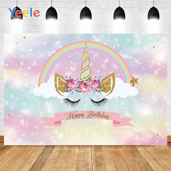 

Yeele Rainbow Unicorn photo photography backdrops Birthday Party Photographic Studio Photo Background Birthday Decorations Prop