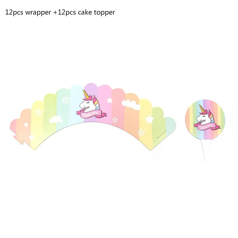 24 шт./компл. Единорог Фламинго ананас для кексов торт топпера, DIY вечерние детских празднований дня рождения праздничное украшение торта поставки - Цвет: Unicorn