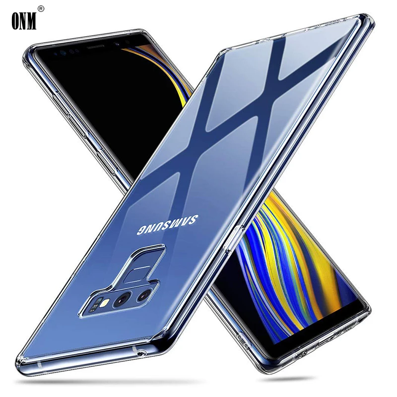 Чехол для Samsung Galaxy Note 9 8 Силиконовый прочный прозрачный бампер из ТПУ мягкий чехол