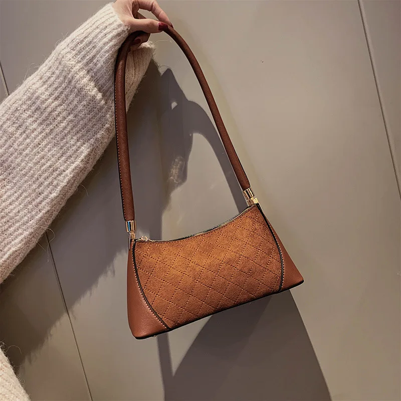 

2020 New Style Non-mainstream Design Retro Armpit Bag Textured WOMEN'S Bag Hand Shoulder French Handbag Bag Baguette Bag