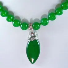 Благородное женское 10 мм зеленое натуральное Нефритовое ожерелье 17 дюймов
