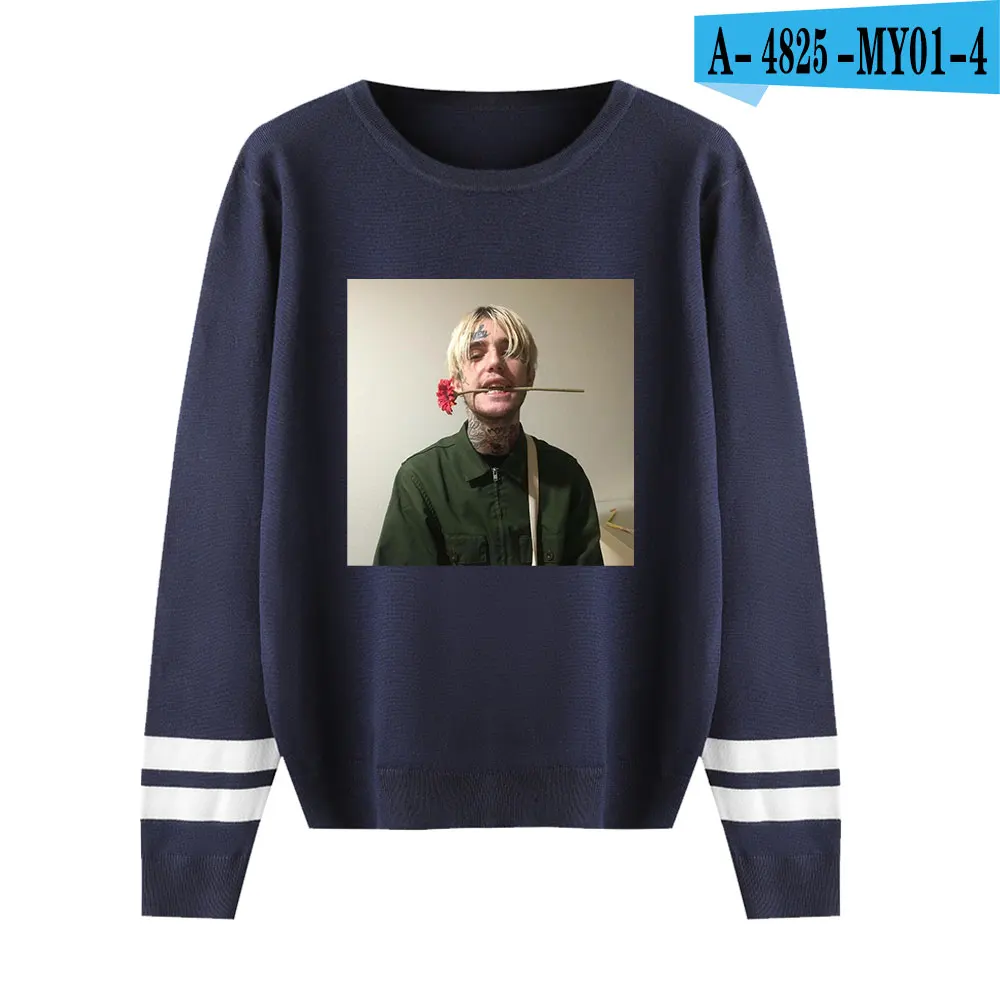 navy blue Стиль, лидер продаж, теплые свитера с принтом «lil pee» на осень-зиму для мальчиков и девочек, высокое качество, модный вязаный свитер в стиле хип-хоп - Цвет: navy blue