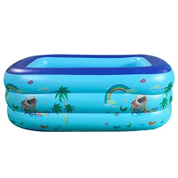 

145x110cm Homeheld Inflatable Pool Bathtub Inflatable Swimming Pool Educational Plaything Sports Supplies for Boys Girls (Blue)