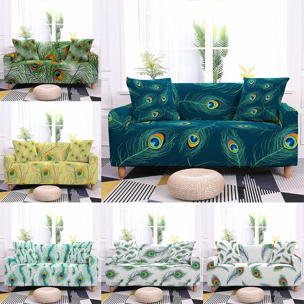 

Feather Stretch Slipcover Sectional Elastic Stretch Sofa Cover for Living Room Couch Cover L Shape Corner Armchair Cover