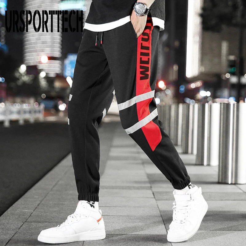 

Plus Size 4XL Reflective Pants Men Hip Hop Dance Show Party Sweatpant Mens Casual Night Sport Jogger Baggy Trousers Streetwear