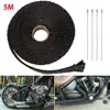 5M Roll Fiberglass Heat Shield Motorcycle Exhaust Header Pipe Heat Wrap Tape Thermal Protection+ 4 Ties Kit Exhaust Pipe Insulat ► Photo 3/6