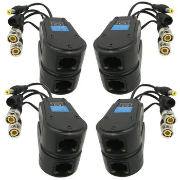 

Hot TTKK 4 Pair Passive Video/Power Balun Upgraded 1080P-5Mp Bnc To Rj45 Long Distance Network Transceiver Cat5E/Cat6 Cable To B