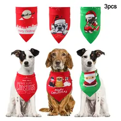 3 шт рождественские банданы для собак моющиеся банданы для домашних животных треугольные нагрудники Рождественский костюм для домашних