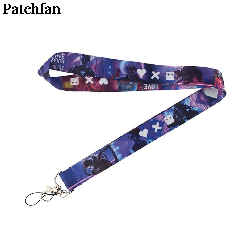 

Patchfan Love Death Robots Lanyards necklace fabric id badge phone holders keys neck straps badge holders webbing ribbons A2314