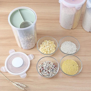 

Plastic Grain Multi-Grain Cans With Sealed Lids For Dry Beans Storage Tank Kitchen Refrigerator Food Preservation Box