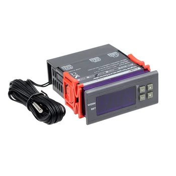 

DC 12V Fahrenheit Digital Temperature Controller 10A 1 Relays with Round Sensor E2S