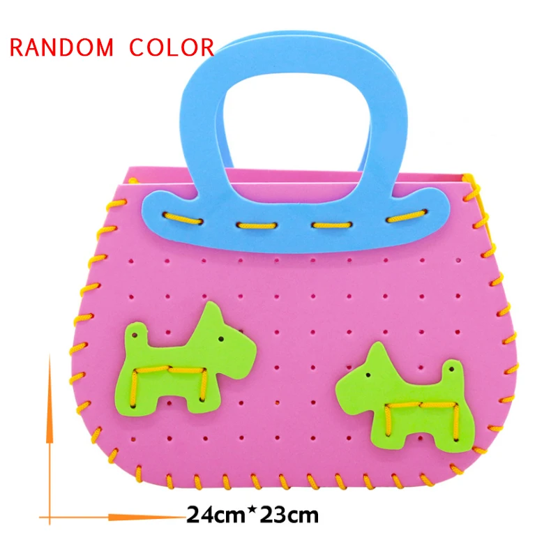 dog1 Random Color Saizhi 1 Набор Diy EVA пазлы из пенополиуретана милые животные Детские сумки ручной работы поделки для детей Интерактивные развивающие игрушки подарки - Цвет: dog1 Random Color