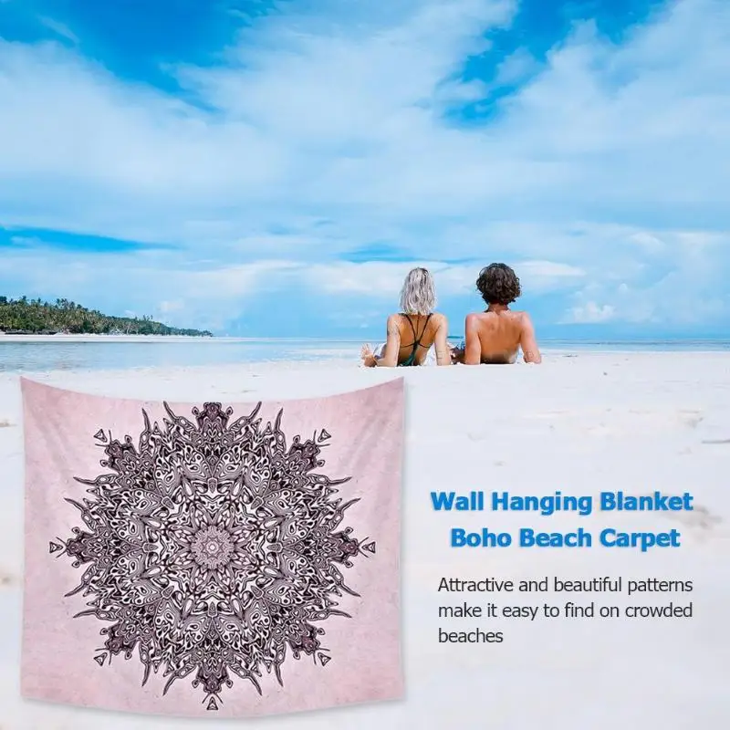 

Mandala Hanging Wall Tapestry Antifouling Property Respiratory Capacity Durable Boho Blanket Yoga Beach Mat Home Bedroom Decor