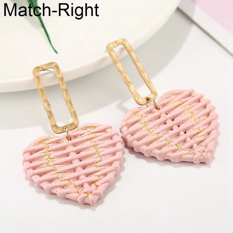 Эффектные милые серьги Match-Right в форме сердца для женщин Brincos корейские длинные