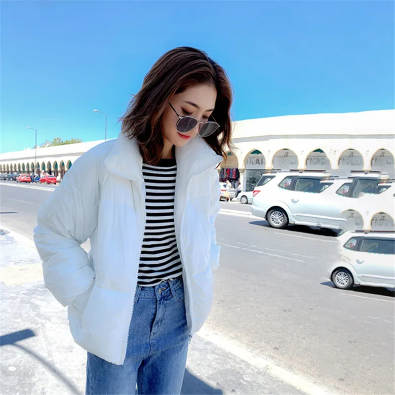 

Solid Fashion Loose All Match Woman Zipper 2019 Cotton Warm Parka Jacket Winter Padded Coat Women Casual Overcoat Female Soft