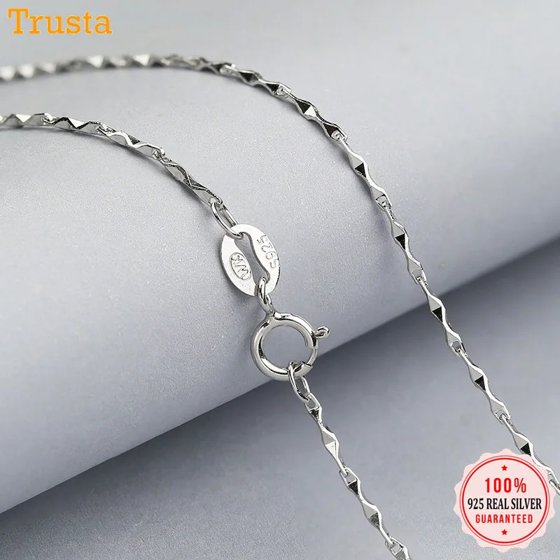 Trustdavis 925 пробы Серебряное ожерелье из циркона квадратной двойной V цепочка ключица цепочка, короткое ожерелье для Для женщин серебро 925 ювелирные изделия DC10