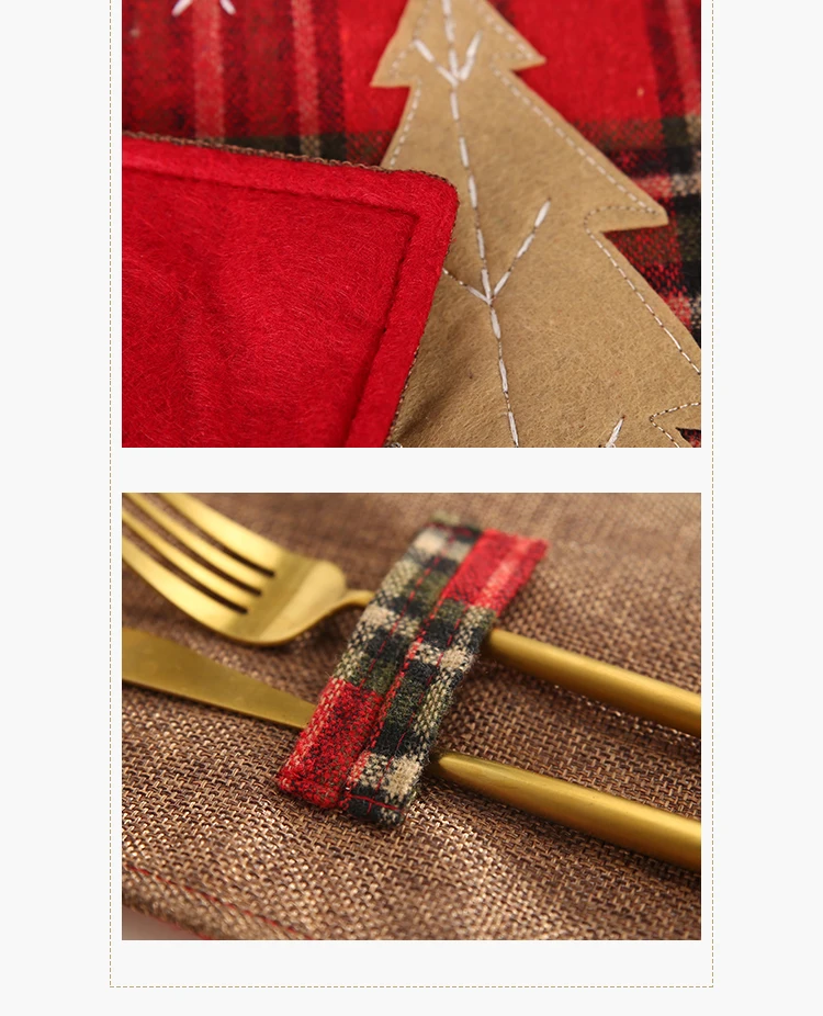 New Year Christmas Home Decoration Kitchen Accessories Placemat Christmas Table Decoration