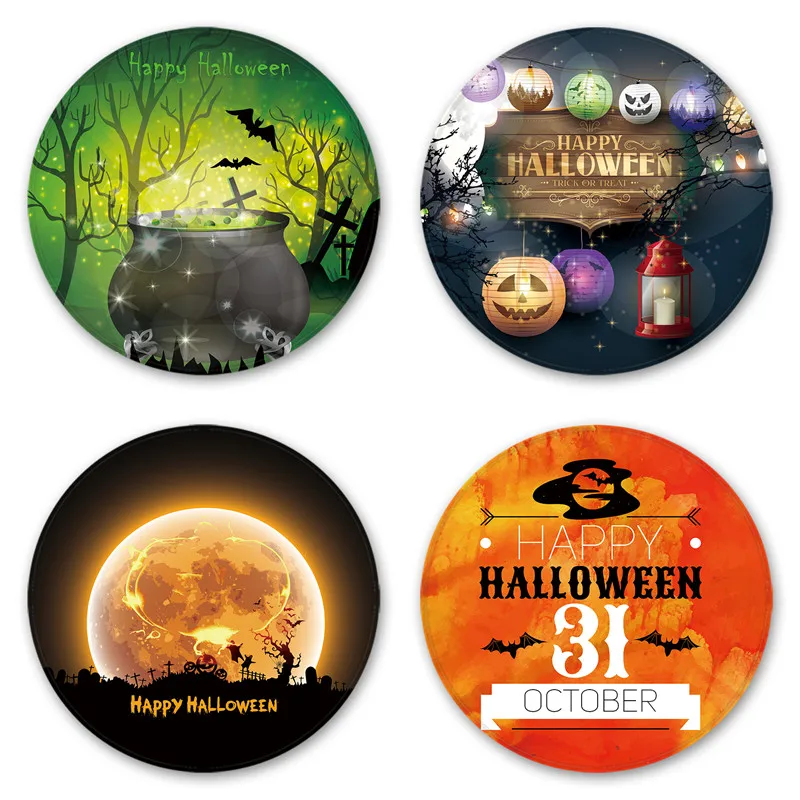 Круглый Ковер 3D напечатанный для Хэллоуина череп Тыква ковер с рисунком ковер для гостиной спальни балкона компьютерный стол стул площадь коврик