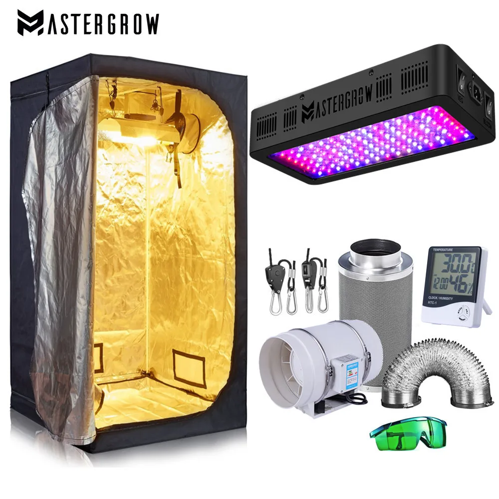 Тент для выращивания растений Полный комплект 600 Вт Светодиодная лампа + темная