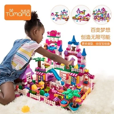 

Mother Rabbit GIRL'S Series Large Particles Building Blocks Creative Scene Princess Building Blocks Children'S Educational GIRL'