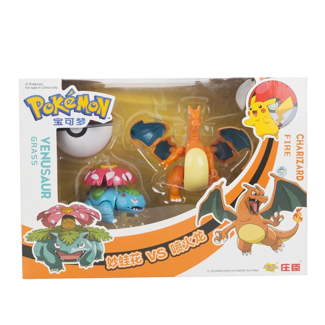 Genuine Pokemon Toy Set Toy Pocket Monster Pikachu Charmander  Mewtwo Lunala Scroll Action Figure Anime Model Children's Toys 2pcs box
