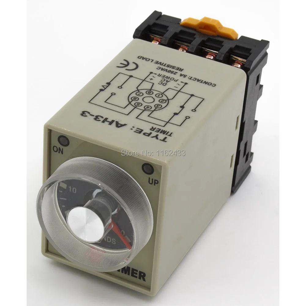 AH3-3 AC 220V On-delay SPDT с мгновенным реле времени контакта разъемом серии AH3 220VAC таймер