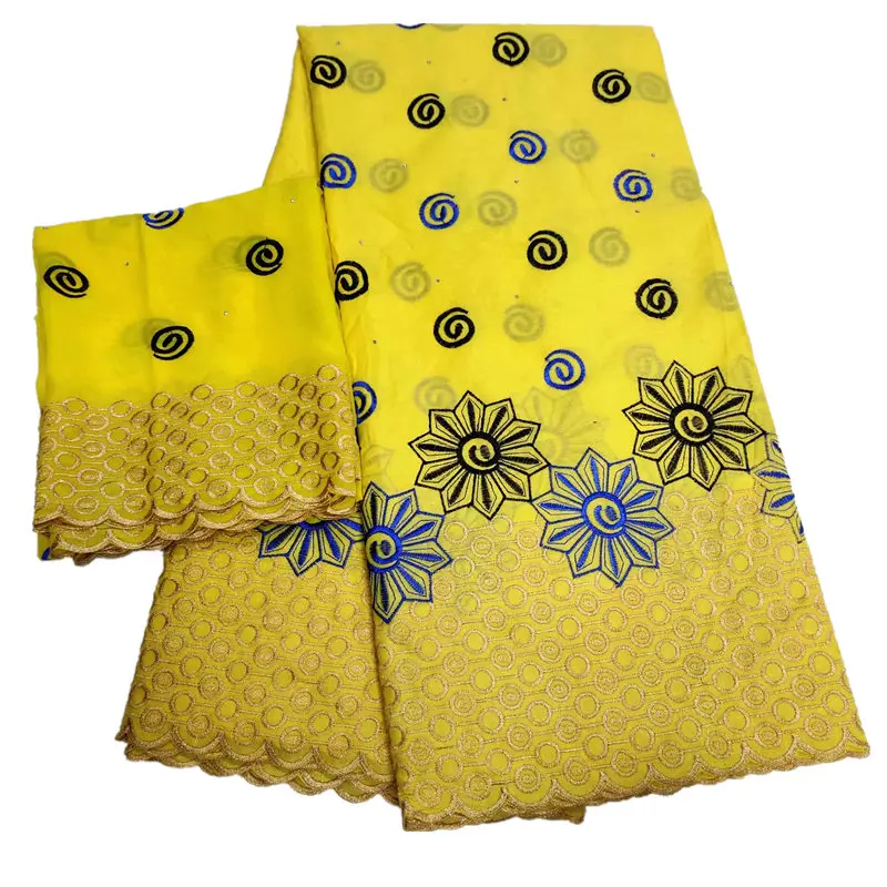 Мягкая африканская кружевная ткань швейцарский хлопок набор в швейцарском ткань атику с вышивкой и камнями 7 ярдов
