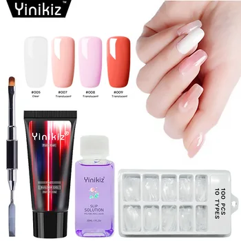 

Four-Piece Crystal Gel Nail Set Environmental Protection Gel Nail Model Anti-Stick Water Extension Gel Nail Double-Ended Pen