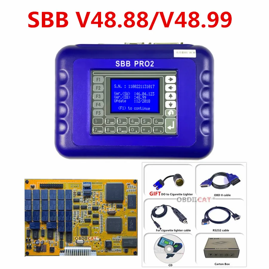 SBB Pro2 V48.88 Key Programmer Support Cars to 2018 Replace SBB V46.02 v33.02