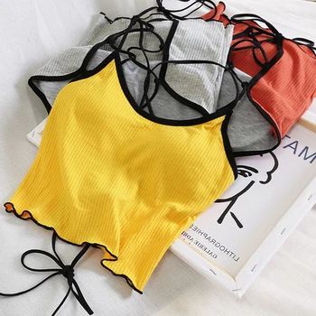 

Solid Color Vest Wild No Steel Ring Gathered Wrapped Chest Comfortable Camisole