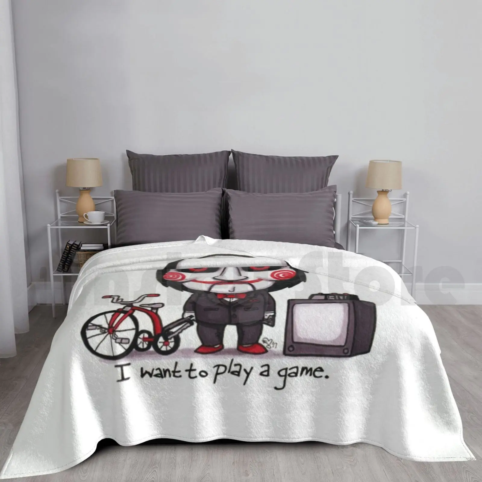 Jig Saw Coperta Per Divano Letto Maschera Da Viaggio Saw Saw Billy Burattino Film Horror Spaventoso