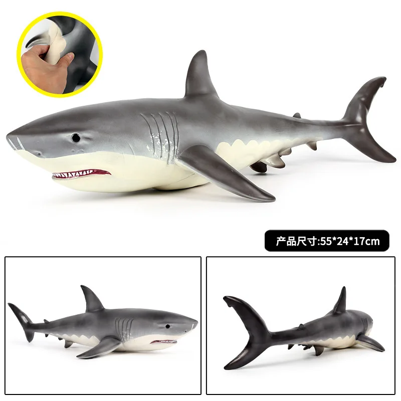 

Children Ultra Large Soft Silcone Model Marine Organism Model Jaws Model Wild Animal Shark Toy Megalodon