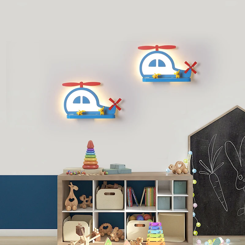 Детская прикроватная лампа для спальни, коридора, входа в комнату для чтения, настенный светильник, современный светодиодный настенный светильник с рисунком для маленьких мальчиков и девочек