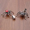 Punk 316L Stainless Steel Silver Color Black Stone Crystal Spider Pendant Jewelry For Gift 6