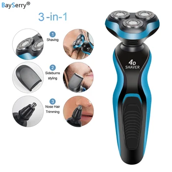 

4D Floating Shaver Waterproof Beard Shaver Nose Trimmer Men Triple Blade USB Electric Shaver Razor Rechargeable Shaving Machine
